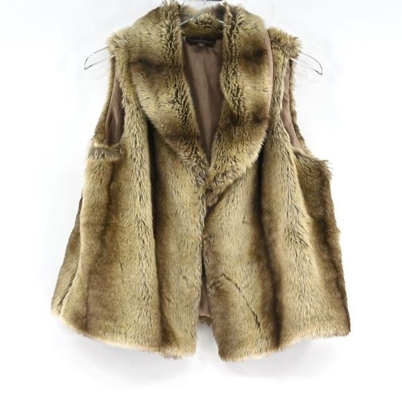 FENN WRIGHT MANSON Faux Fur Vest Brown/Blond SZ M - Picture 2 of 7